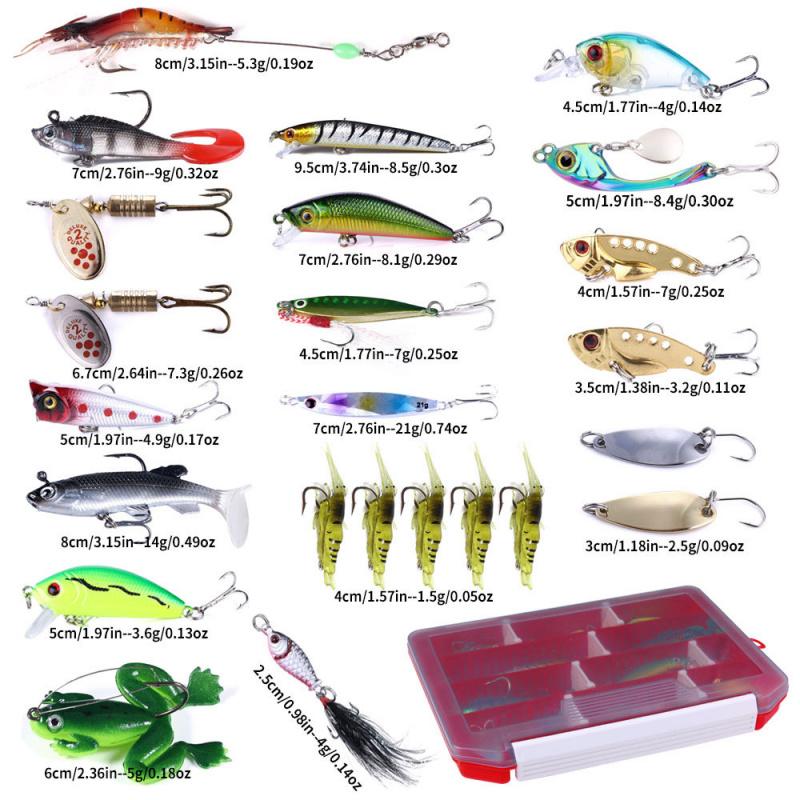 Lure bait set, biomimetic artificial bait, shiny spinnerbait, long-range hard bait, night fishing, specially designed for catchi