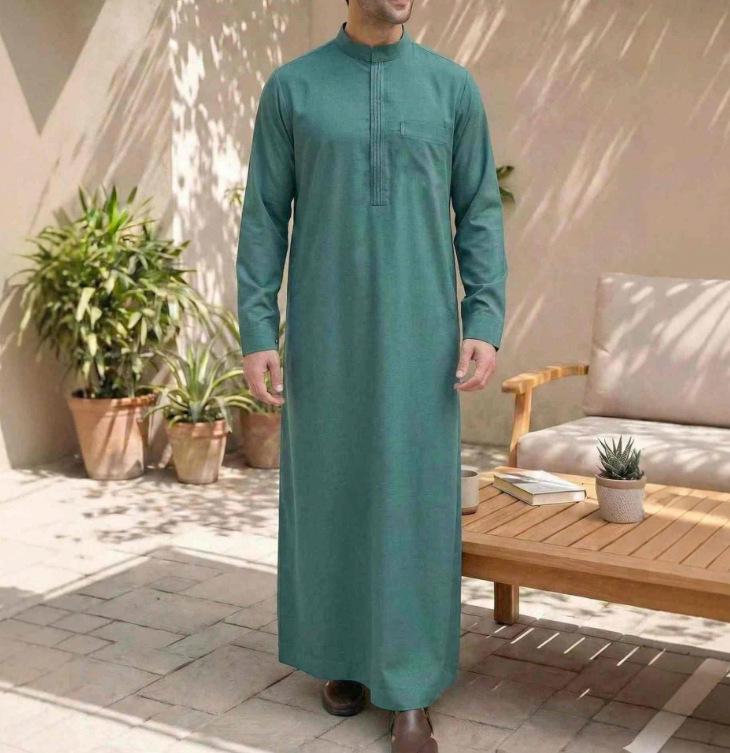 Embroidered Hooded Robe for Muslim Men, New Style Middle Eastern Thobe, Loose Long Sleeve Ethnic Design, Available Now
