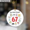 Humor God Did It First 67 Religious Acrylic Ornament Bible Verse Hanging Decor Gift for Christians Friends Family