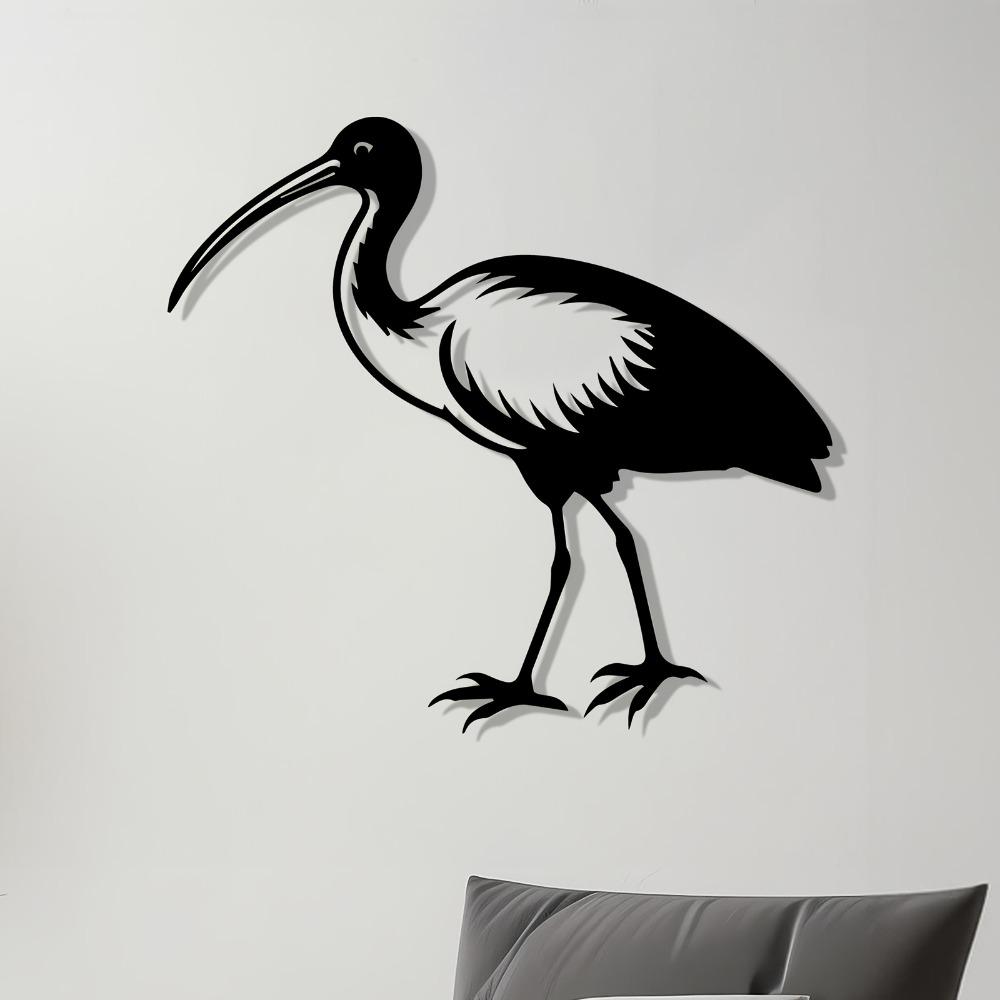 1pc Ibis Metal Wall Art, Graceful Bird Statue Mural for Easter Thanksgiving, Weatherproof Iron Decor for Patio Garden Fence, Charming Outdoor Ornament