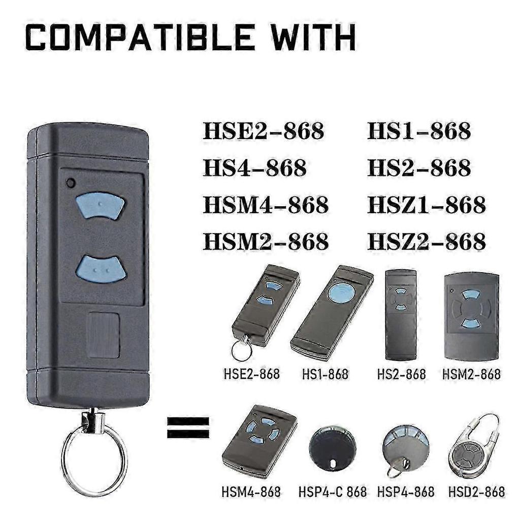 2 Pack Garage Door Remote Handheld Transmitter Replacement for HSE2-868 HS4-868 HSM4-868 Promatic