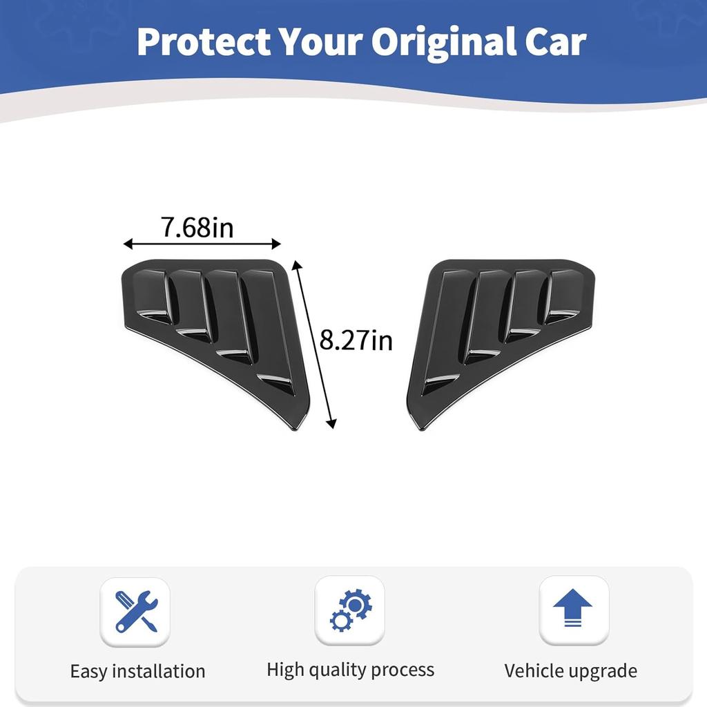 RT-TCZ for Bronco Front Side Fender Vents Trim Compatible with Ford Bronco 2021-Present Black Exterior Accessories 2pcs