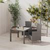 Day and Night - Day and Night 3-piece Garden Dining Set with Gray Synthetic Rattan Cushions