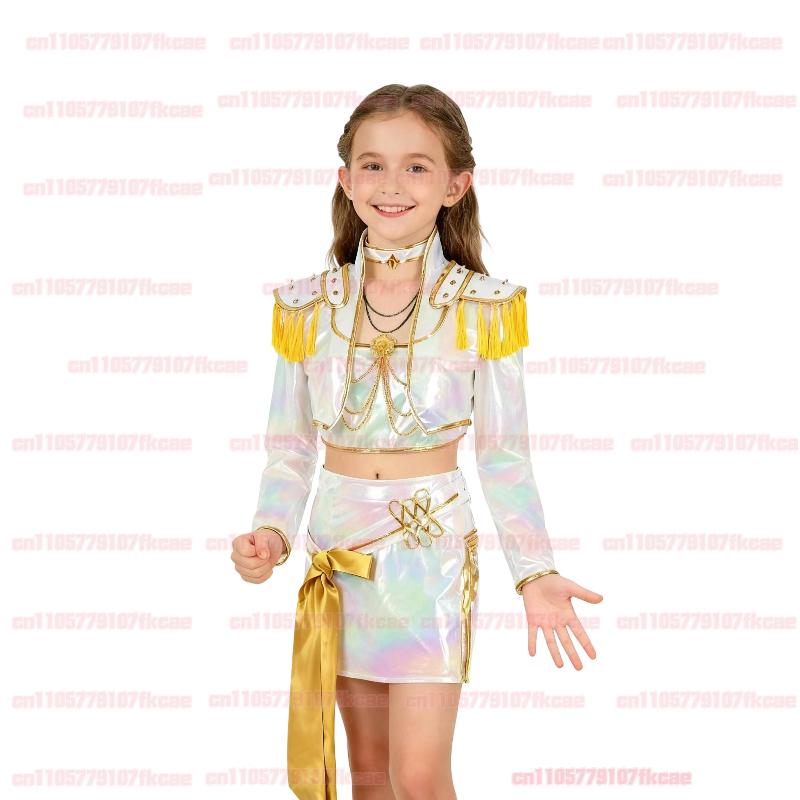 

2025 Взрослый K-Pop Руми/мира Косплей Костюм Парик Охотники на демонов Сценическая одежда Пальто Кино Хэллоуин Корея Группа Идол Наряд Девушки kids 140CM