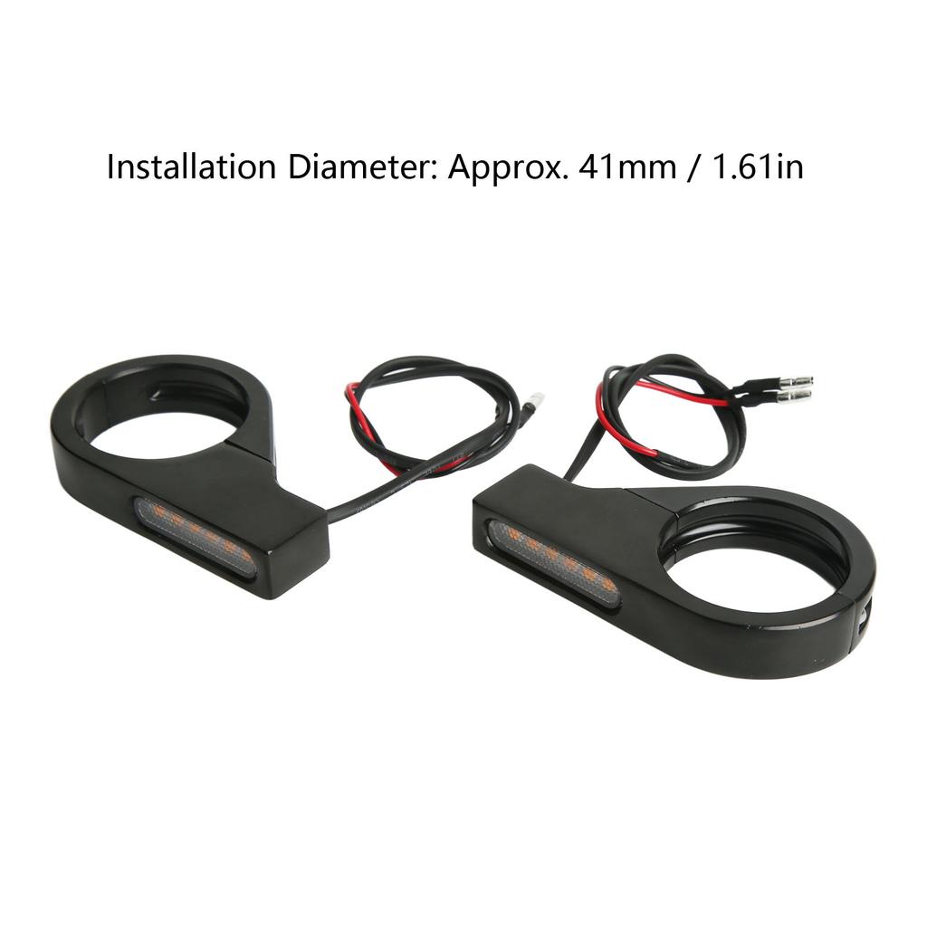 12V Motorcycle LED Turn Signal Light Waterproof Bright Blinker Lamp for 41mm Fork Tubes