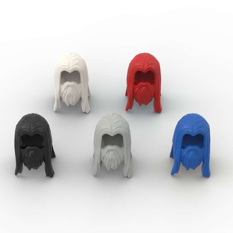 Yiran Toy Unisex Kids White Moc 10Pcs Hair Straight 13768 Santa Claus Beard Building Blocks Kit Wig Body Wear Works With Particle Toys Children Presents