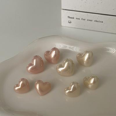 Sweet Pink Love Pearl Stud Earrings Female Niche Retro Simple Personality Fashion Temperament Versatile Earrings Earrings
