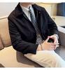 Autumn Korean Trendy Men's Corduroy Jacket - Solid Color, Warm, Cool Zipper Design