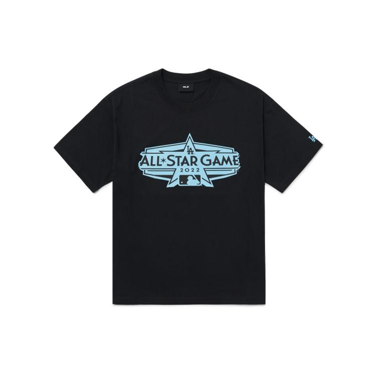 MLB SS22 Letter Print Straight Fit T Shirt Unisex Black 3ATSB0724-07BKS S