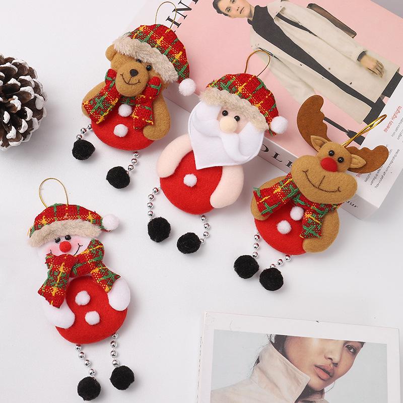 Christmas Ornaments: Snowman, Reindeer & Santa Plush Pendants