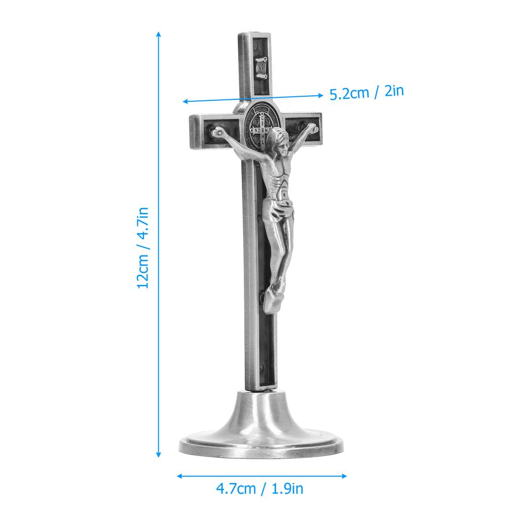 Catholic   Hand Made Zinc Alloy Metal Vertical Catholic Crucifix Wall   with Removable Base