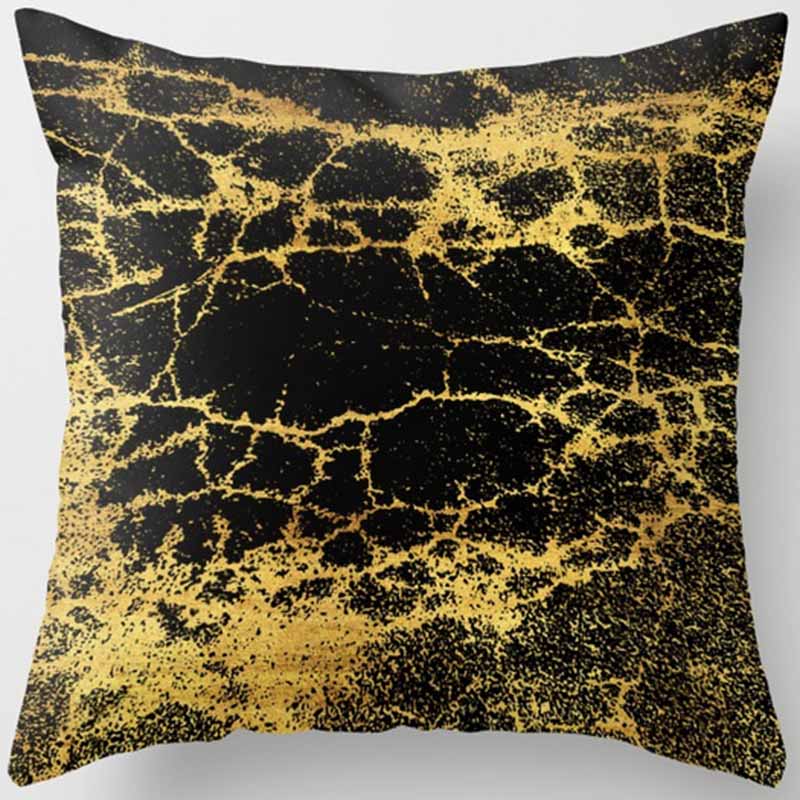 Black and Yellow Square Pillowcase, Home Decoration, Car Sofa Cushion Cover 45cm*45cm