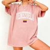 Zniszczona Wenezuela Koszulka Unisex Styl Vintage Varsity Grafika z Flagą Wenezueli T-shirt z Nadrukiem Prezenty z Ameryki Łacińskiej Top