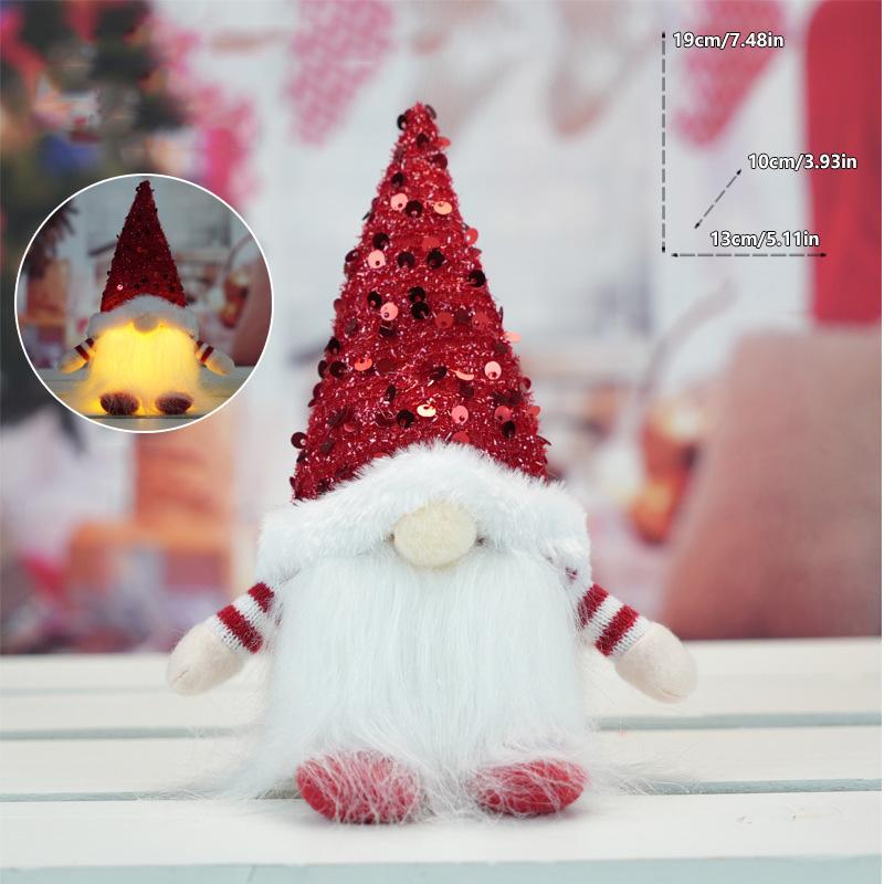 Xmas Gifts Santa Claus Pendant Glowing Gnome New Year Christmas Faceless Doll Merry Christmas Navidad Natal Gift Ornament