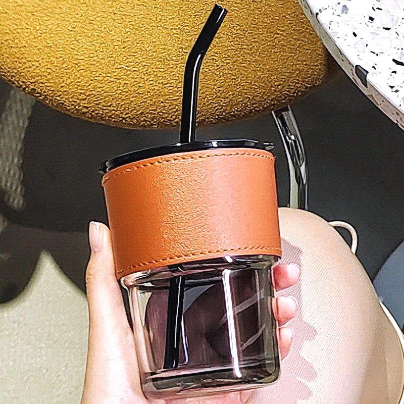 Zhaoran Bamboo Knot Glass Cup with Straw