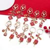 2025 New Year Red Enamel 'Safe and Happy' Persimmon Keychain – Blessing Ornament for Prosperity