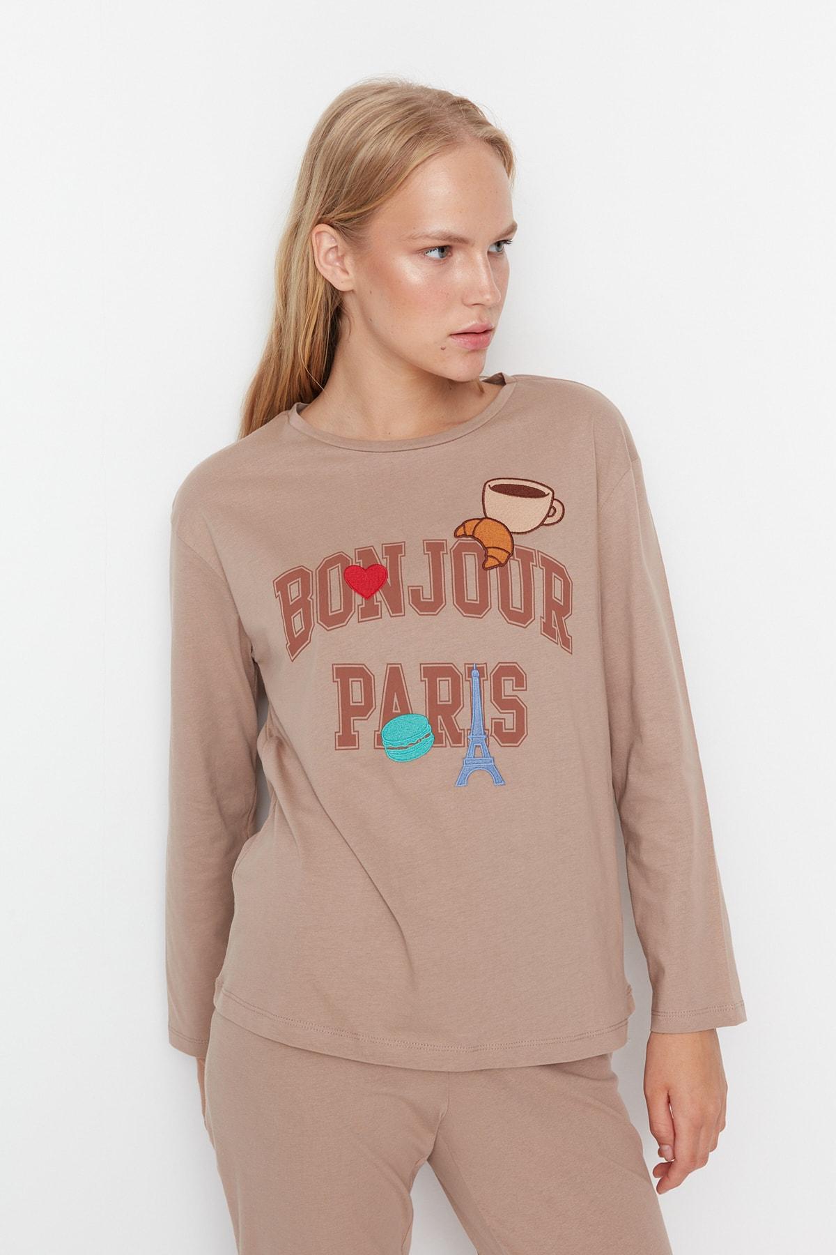 

Пижамный комплект - Бежевый - Графика