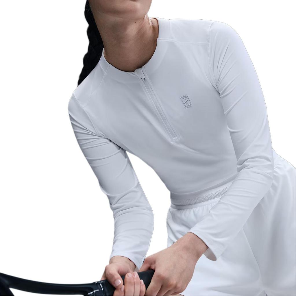 Nike Court Advantage Dri-FIT Einfarbig Bequemes Langarm Tennis-Shirt Damen Oberteile Weiß FZ6738100