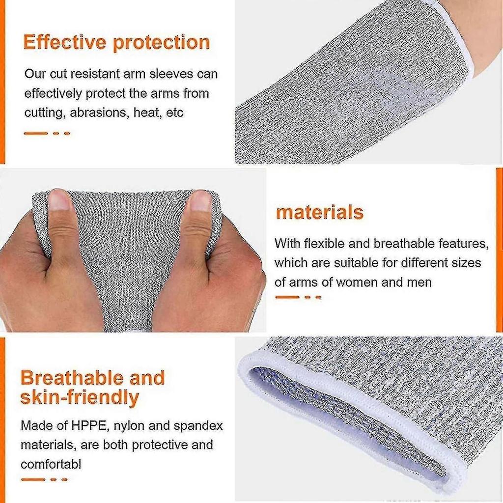 Manchons Résistants aux Coupures et aux Brûlures Protection des Bras pour Peau Fine (4 paires)