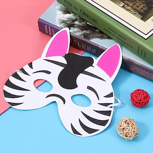 Toyvian Cute Hand-painted Animal Masks, Fox Masks, Cat Masks, Half Masks, DIY Unpainted Face Masks for Disguise, Balls, Costume Parties, Birthdays, Pa