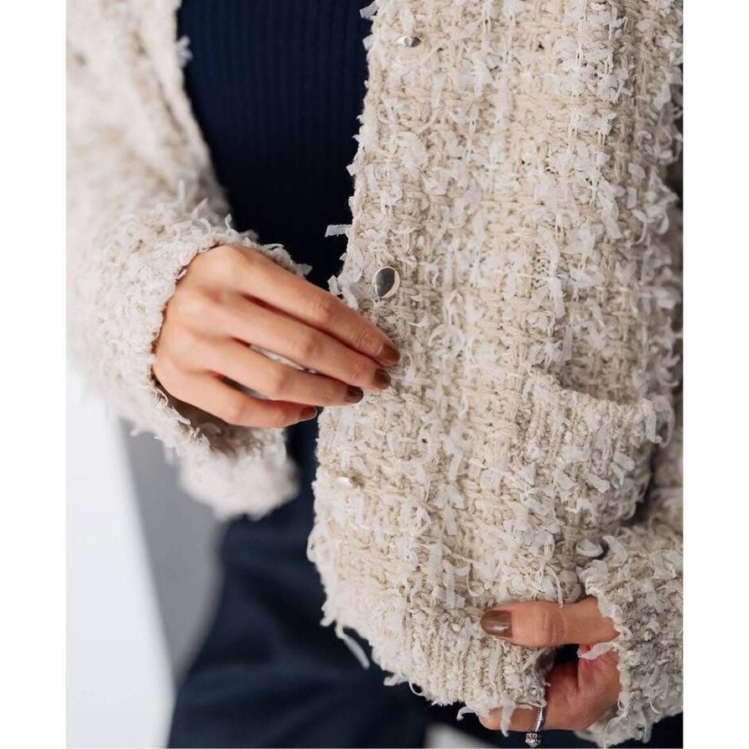 [New/with tags] IENA/Iena lame tweed knit jacket