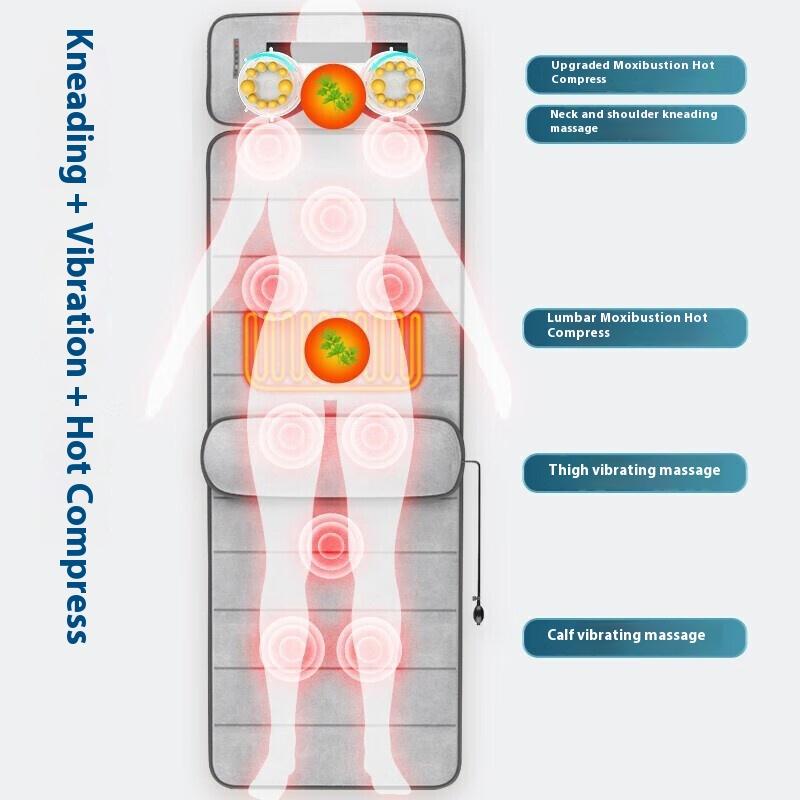 Electric Heating Vibrating Full Body Massager Chair In Cushion Car Home Office Lumbar Back Neck Mattress Pain Relief