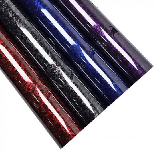 20*152cm Glossy Forged Texture Carbon Fiber Wrapping Sticker Waterproof Film