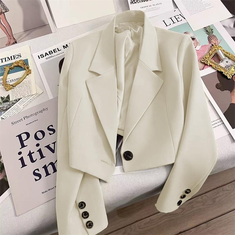 Trend Casual Matching Korean Chic Office Lady's Blazer Women's Suit Jackets & Coats Single Button Short Jackets For Women