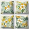 Light Green Floral Pattern Digital Printing Pillow Cover Short Plush Suitable Living Rooms Bedrooms Sofas Throw Cushion Cover