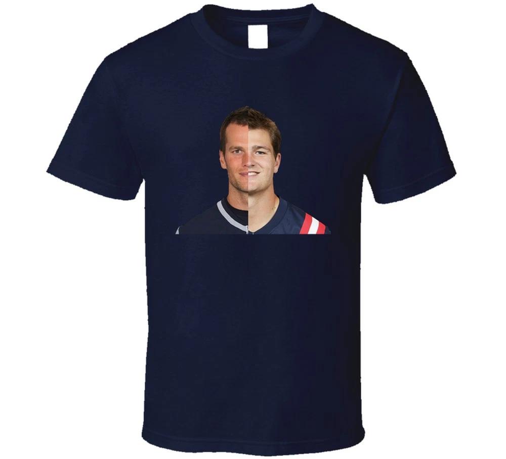 Drake Maye Tom Brady Split Face Football Fan T Shirt S