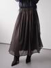 KOOLKITTEN Flare Long Skirt With Shirred Waist Detail (Brown)