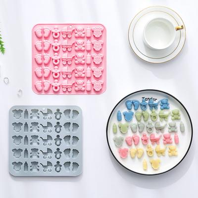 1/2Pcs Silicone Baby Shower Mold Baby Feet Mold Baby Bottle Pacifier Baby Onesie Baby Carriage Bear Molds BPA-Free Chocolate Candy Making Kit