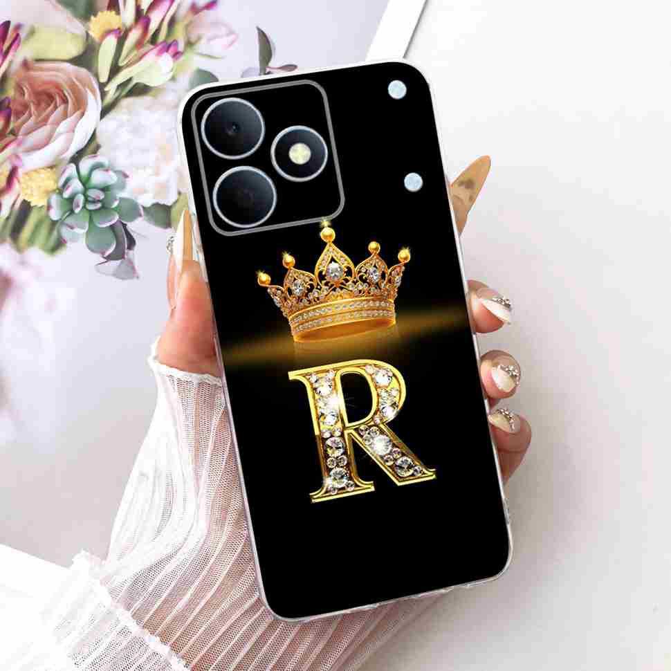 For Realme Note 80 4G RMX5388 Case New Letter Crown A-Z TPU Back Cover For Realme Note80 NOTE 80 4G Phone Protection Cases