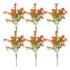 1/6Pcs Fall Artificial Flower Realistic Fake Plastic Flower Home Office Wedding Party Table Centerpiece Indoor Outdoor Faux Bloom Decoration
