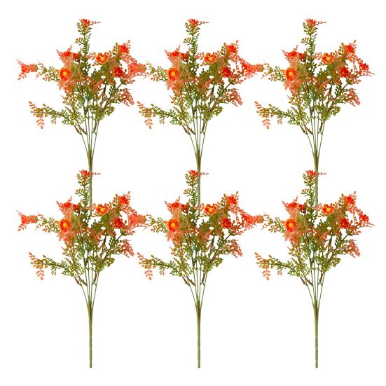 1/6Pcs Fall Artificial Flower Realistic Fake Plastic Flower Home Office Wedding Party Table Centerpiece Indoor Outdoor Faux Bloom Decoration