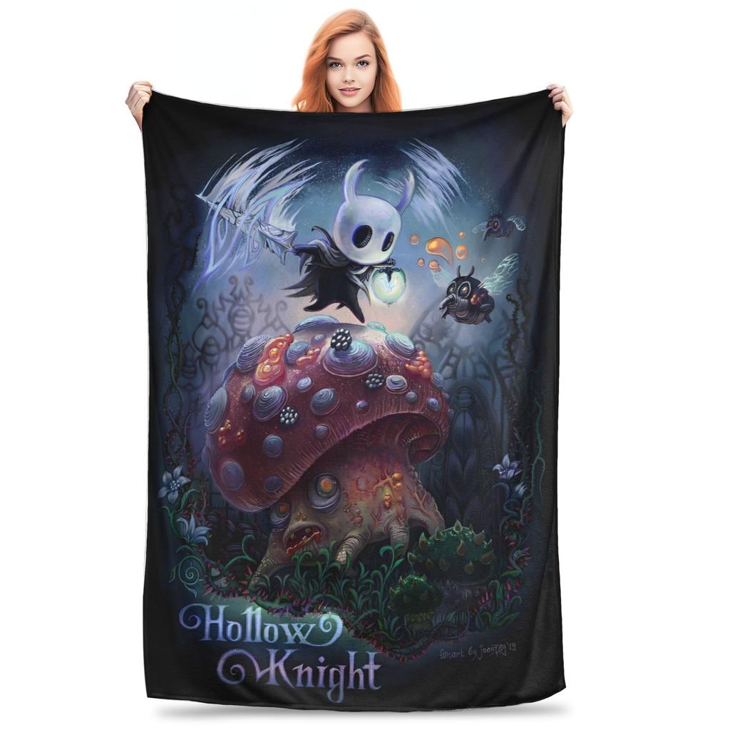 Hollow Knight Fashion Digital Printed Blanket Warm Soft Plush Throw Blanket For Students Living Room Flannel Bedspread Bed Cover