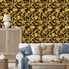 Golden Hibiscus Wallpaper, Ochre Background, Ochre Center, 50x1000