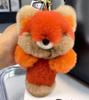 Authentic Rex Rabbit Fur Fox Keyring Pendant - Cute Plush Vixen Doll Ornament for Bags