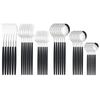 36Pcs Black Gold Cutlery Set Knives Dessert Fork Coffee Spoon Dinnerware Flatware Stainless Steel Silverware Party Tableware Set