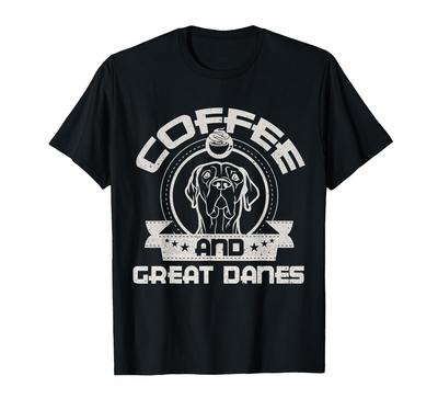 Kaffee und Deutsche Dogge Kaffee Trinkender Hund Besitzer Liebhaber T-Shirt