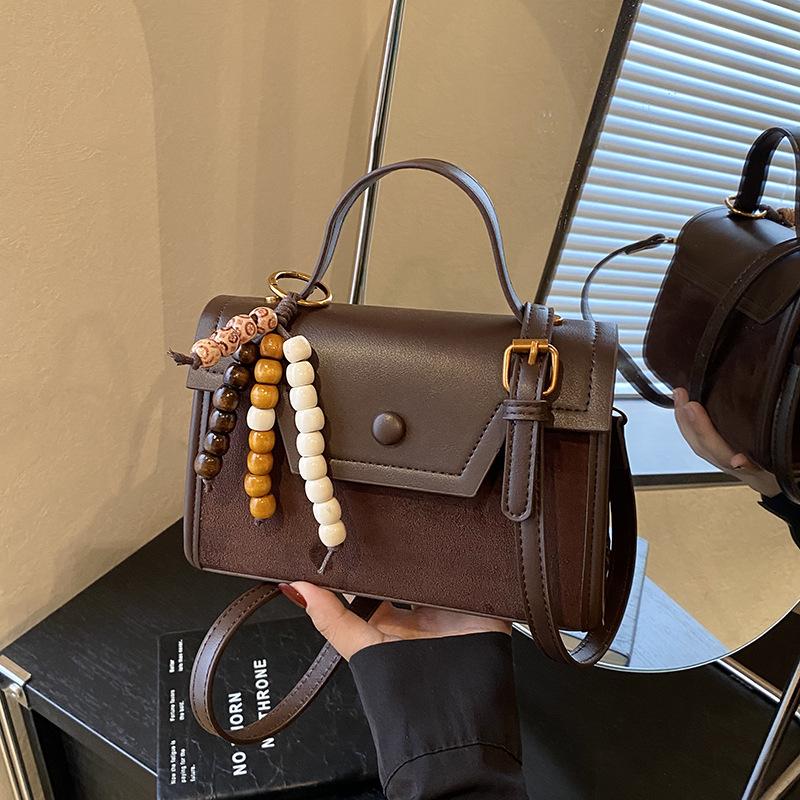 Early Spring New Leopard Print Bag Women's Highend Handbag Small Square Korean Versi Frosted Suede Shoulder Crossbody Bag