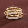 Four-piece Synthetic Zirconia Copper Ring for Women Stacking Finger Jewelry Accessories