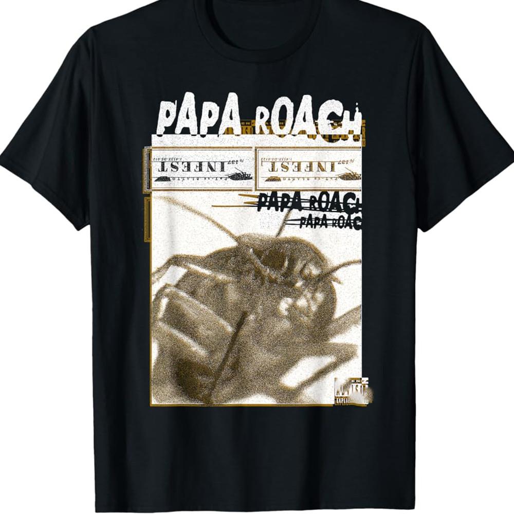 Men's Cotton T-shirt VTG Papa Roach Rock Band Black T-shirt Unisex Tee All Sizes S To 5Xl XY777