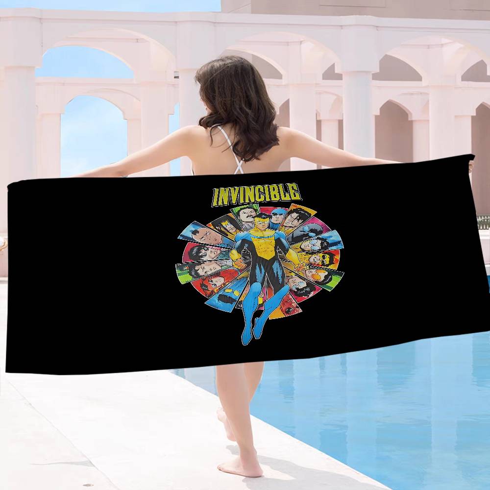 Animation I-Invincibles Mikrofaser Bedrucktes Strandtuch Bergsteigen Yoga Strand Schwimmen Laufen Saugfähiges Weiches Handtuch
