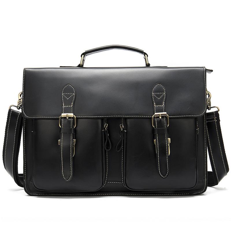 

Мужской портфель из натуральной кожи, брендовая сумка для ноутбука, сумка-мессенджер из кожи Crazy Horse через плечо, для бизнеса