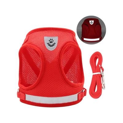 Reflective Dog Harness Breathable Net Vest with Rope For Small Dog Secure Design Pet Outdoor Walking Gear