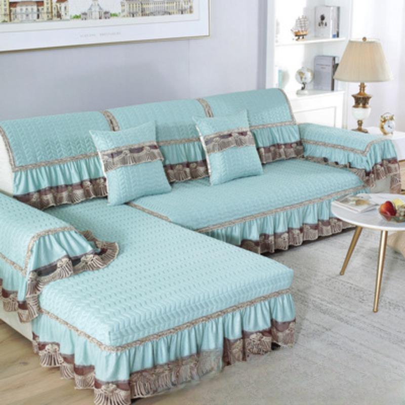 European Style Sofa Cushion Cover for All Seasons, Simple Modern Fabric Anti-slip Sofa Cover, All-inclusive Functional Cover, Towel Cushion