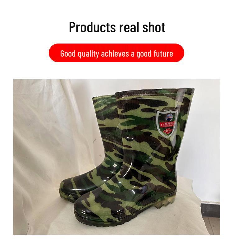 Unisex High-Top Rubber Rain Boots - Protective Water-Resistant Shoes for Outdoor Activities and Fishing