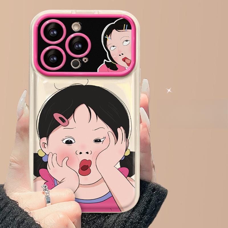 

Подходит для чехла для мобильного телефона Apple 15 Promax 13 Смешная девушка Шнурок iPhone 14 Раскладное зеркало Xs Силикон 12 iPhone 6s Plus