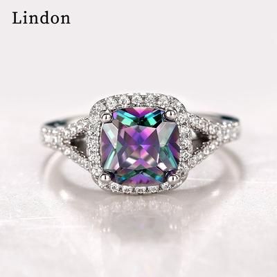 Lindon Classic Copper Alloy Zircon Ring Ladies Jewelry Wedding Promise Party Gift